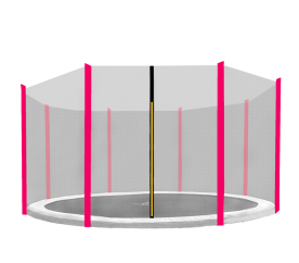 Aga Ochranná síť 366 cm na 8 tyčí Black net / Pink