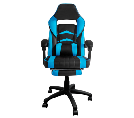 Aga Kancelářská židle Černo - Světle modrá s opěrkou pro nohy