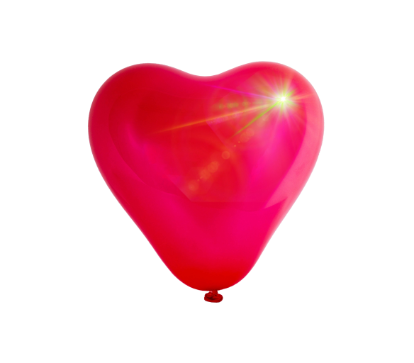 Aga4Kids Latexový balónek Srdce s LED diodou Červený 25 cm