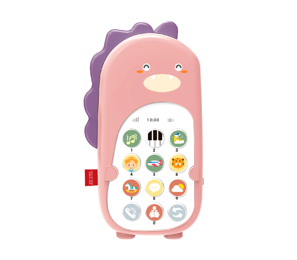 Aga4Kids Dětský telefon Dinosaurus Růžový